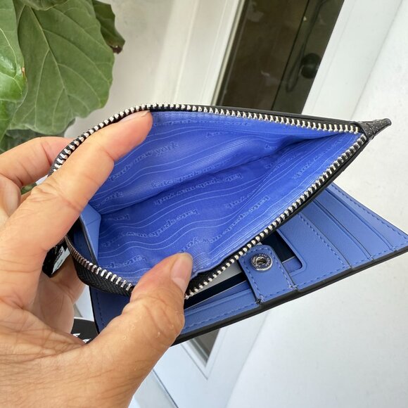 Space Invaders X Kate Spade Glitter Patent Small Slim Bifold Wallet KI755 - Picture 14 of 15